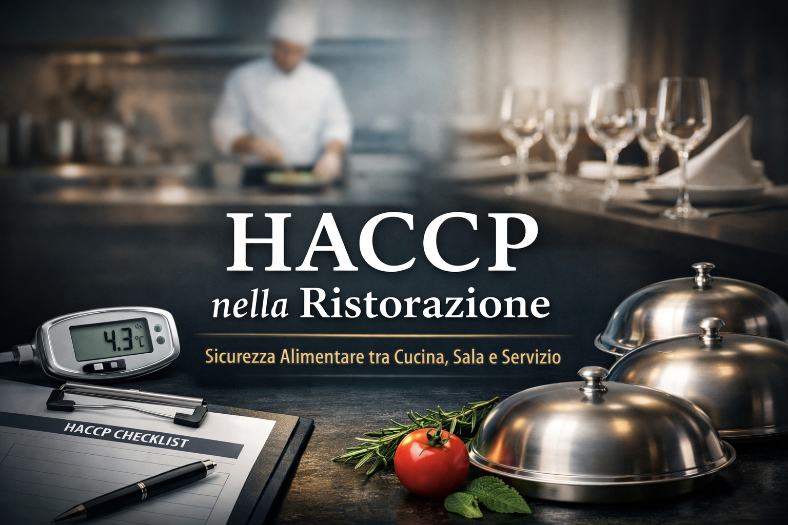 cuoco in cucina con campanelli